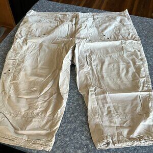 Relativity Women's Size 20W Cargo Tan Cropped Tied Outdoor Pants